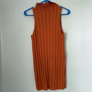 Cotton On NWT Rust Orange Ribbed Mock Neck Tunic Tank - Size Large